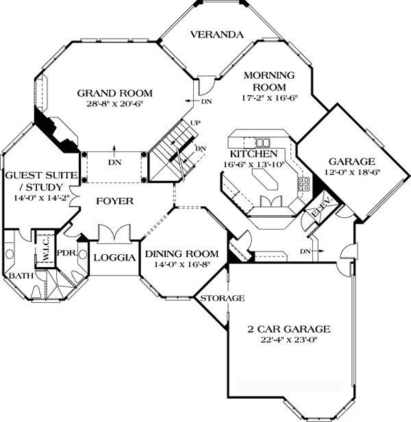 House Plan 85653 Level One