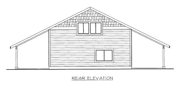 Garage Plan 85802 - 2 Car Garage Rear Elevation