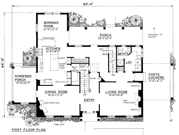 House Plan 86075 Level One