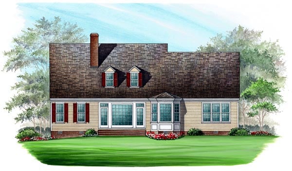 Cape Cod, Country, Southern, Traditional Plan with 2151 Sq. Ft., 3 Bedrooms, 2 Bathrooms, 2 Car Garage Picture 7