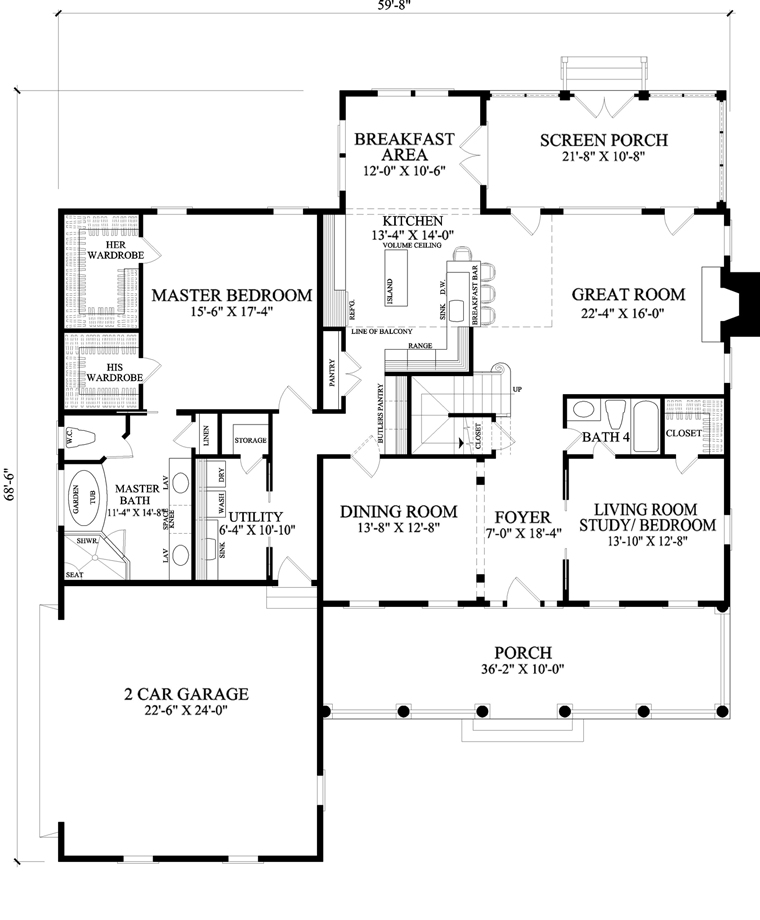 House Plan 86138 Level One