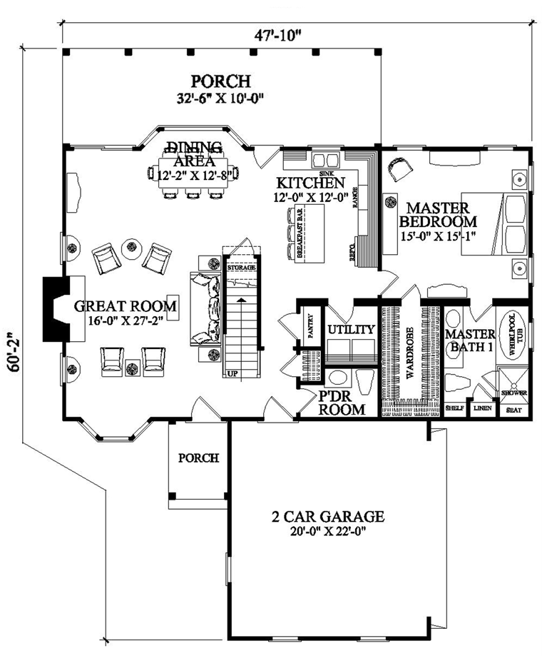 House Plan 86142 Level One