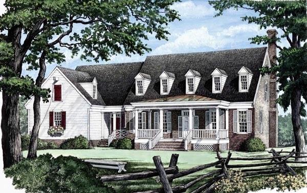 Traditional Plan with 2990 Sq. Ft., 4 Bedrooms, 4 Bathrooms, 2 Car Garage Elevation