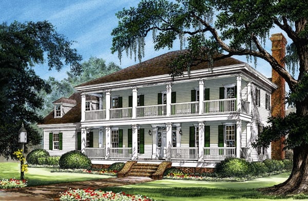 Colonial, Cottage, Country, Farmhouse, Southern, Traditional Plan with 3298 Sq. Ft., 3 Bedrooms, 4 Bathrooms, 2 Car Garage Elevation