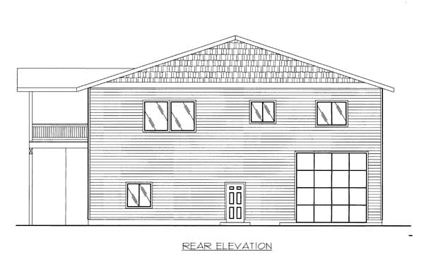Garage Plan 86554 - 5 Car Garage Apartment Rear Elevation