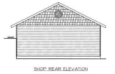 Garage Plan 86576 - 4 Car Garage Rear Elevation