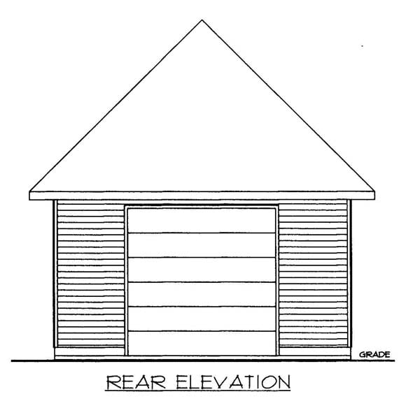 Garage Plan 86577 - 1 Car Garage Rear Elevation