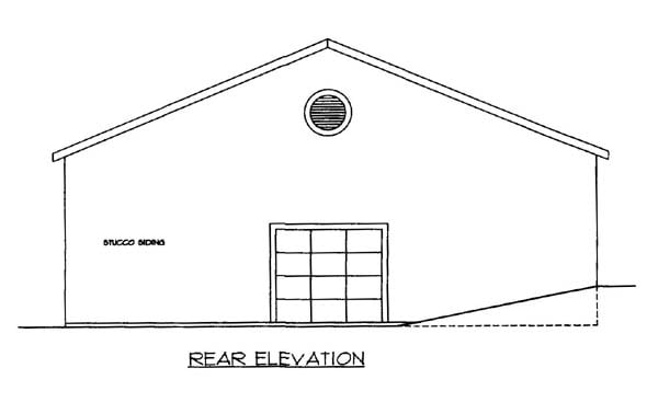Garage Plan 86590 - 4 Car Garage Rear Elevation