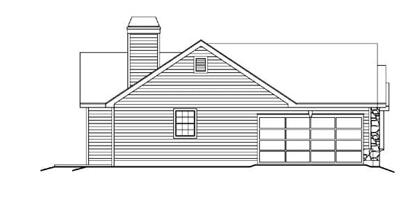 Country, Ranch, Traditional Plan with 1248 Sq. Ft., 2 Bedrooms, 2 Bathrooms, 2 Car Garage Picture 2