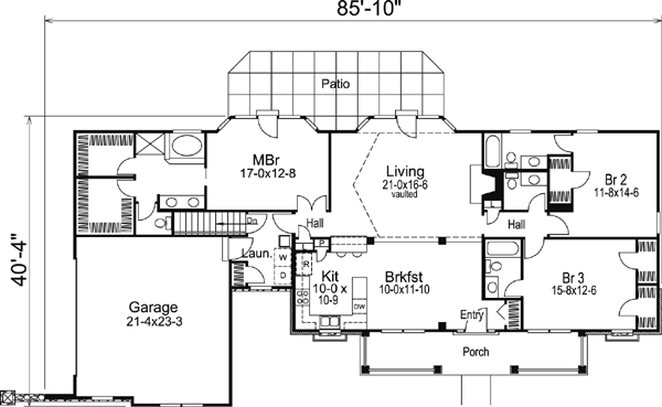 House Plan 86998 Level One