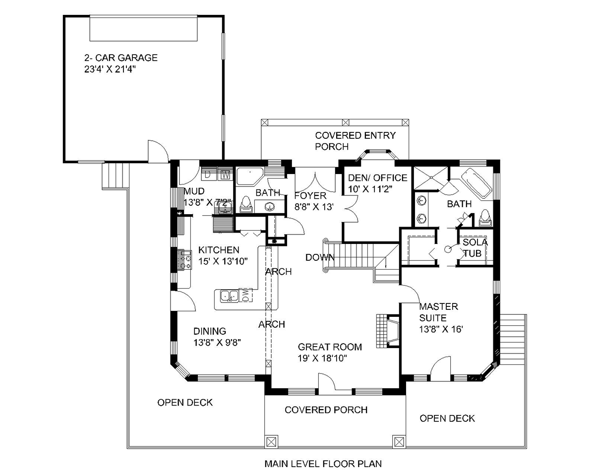 House Plan 87119 Level One