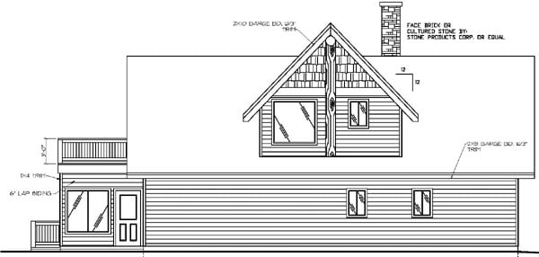 House Plan 87130 Rear Elevation