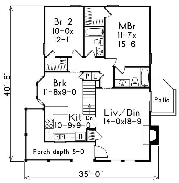 House Plan 87390 Level One