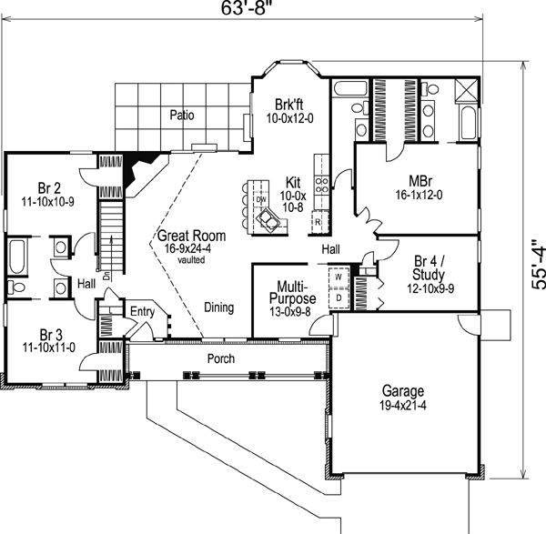 House Plan 87395 Level One
