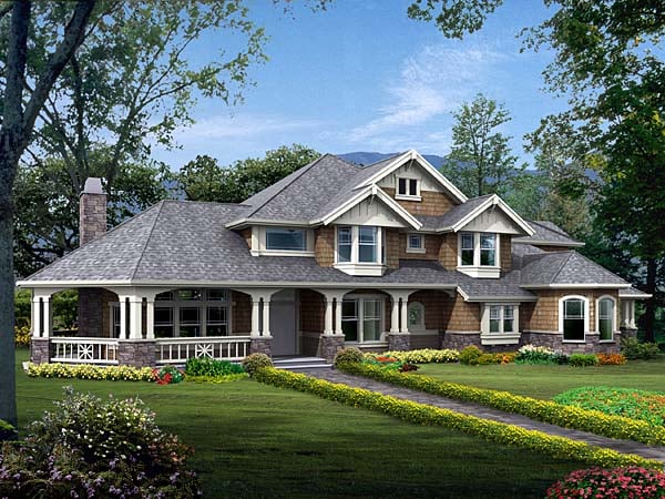 Country Plan with 4100 Sq. Ft., 4 Bedrooms, 4 Bathrooms, 3 Car Garage Picture 2