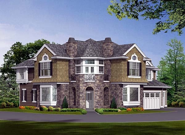 Cape Cod, Craftsman, Victorian Plan with 4400 Sq. Ft., 4 Bedrooms, 4 Bathrooms, 3 Car Garage Picture 2