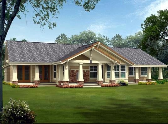 Plan 87645 | Craftsman Style With 2 Bed, 2 Bath, 3 Car Garage