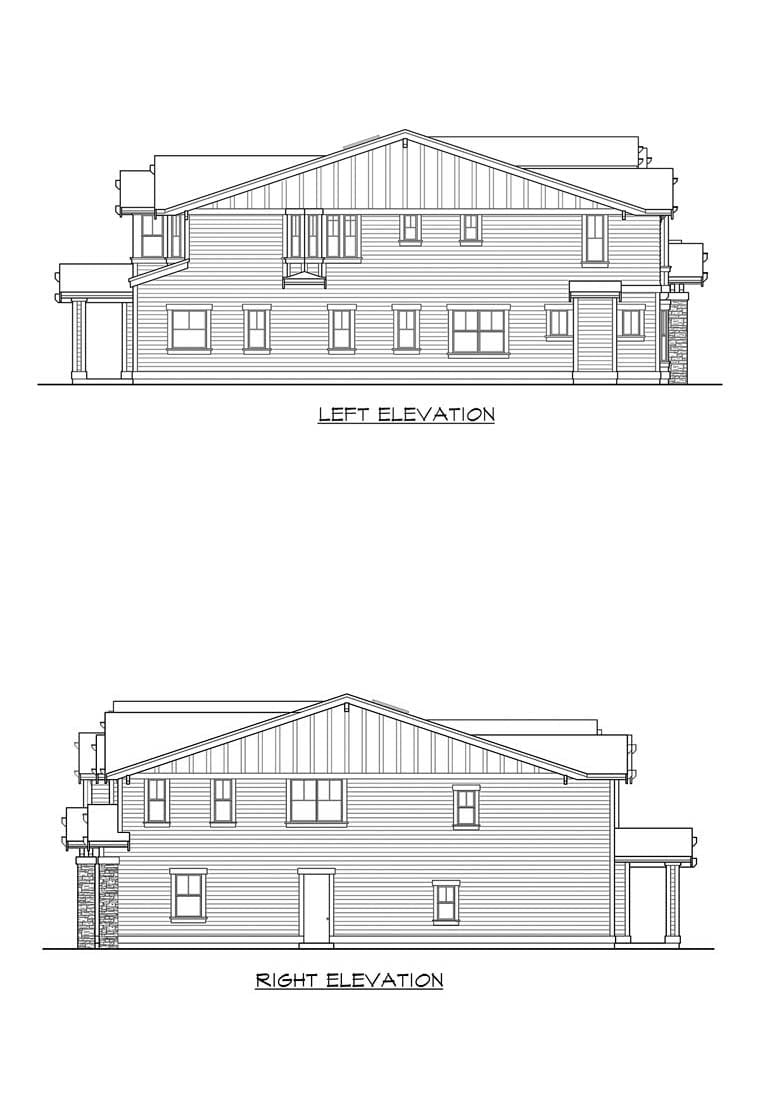 Craftsman Plan with 4348 Sq. Ft., 5 Bedrooms, 5 Bathrooms, 3 Car Garage Picture 10