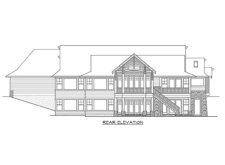 Cottage, Traditional Plan with 5515 Sq. Ft., 5 Bedrooms, 4 Bathrooms, 3 Car Garage Picture 5