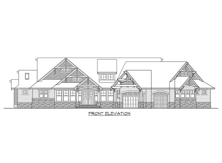 Cottage, Traditional Plan with 5515 Sq. Ft., 5 Bedrooms, 4 Bathrooms, 3 Car Garage Picture 6