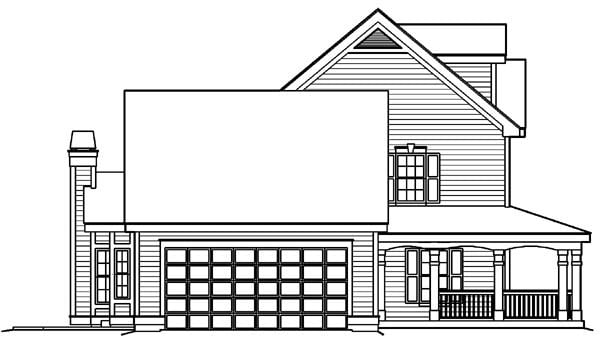 Country, Southern, Traditional Plan with 2694 Sq. Ft., 4 Bedrooms, 3 Bathrooms, 2 Car Garage Picture 2