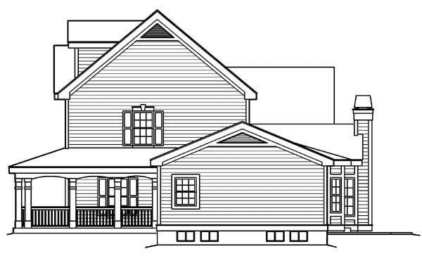 Country, Southern, Traditional Plan with 2694 Sq. Ft., 4 Bedrooms, 3 Bathrooms, 2 Car Garage Picture 3