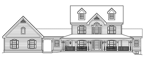 Country, Southern, Traditional Plan with 2694 Sq. Ft., 4 Bedrooms, 3 Bathrooms, 2 Car Garage Picture 5