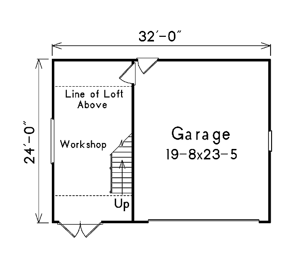 Garage Plan 87824 - 2 Car Garage Level One