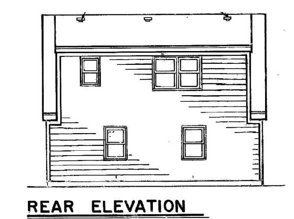 Garage Plan 87894 - 2 Car Garage Apartment Rear Elevation