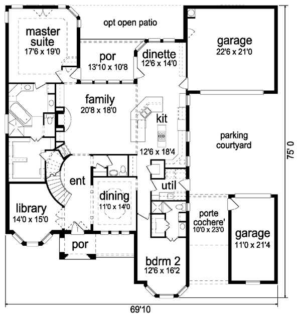 House Plan 87939 Level One