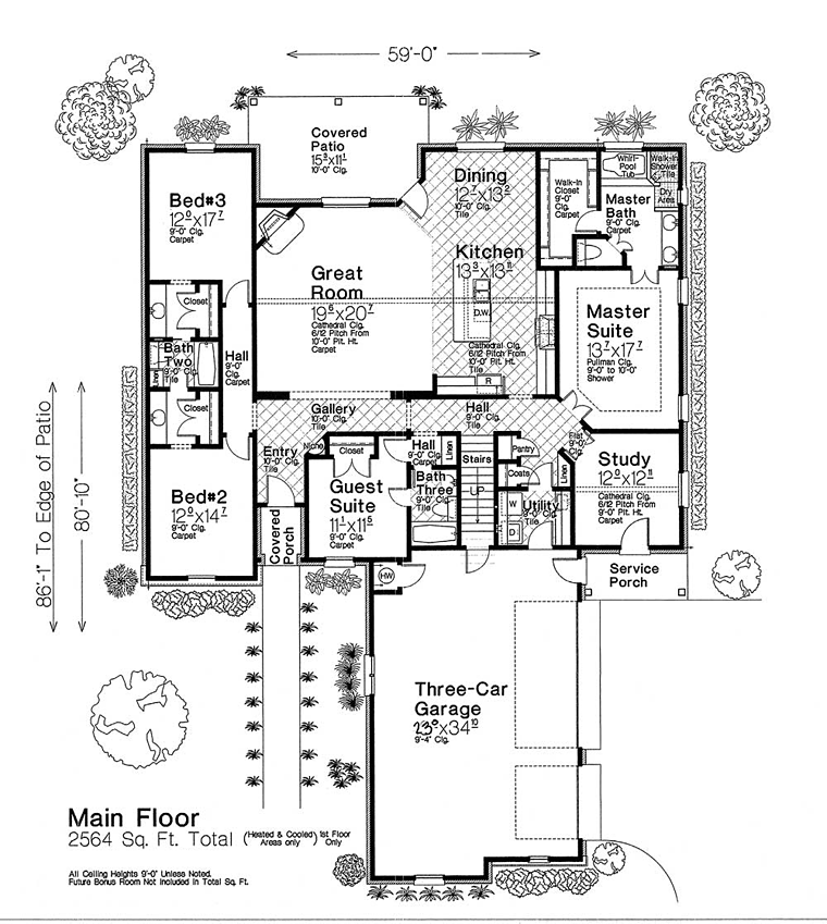 House Plan 89405 Level One