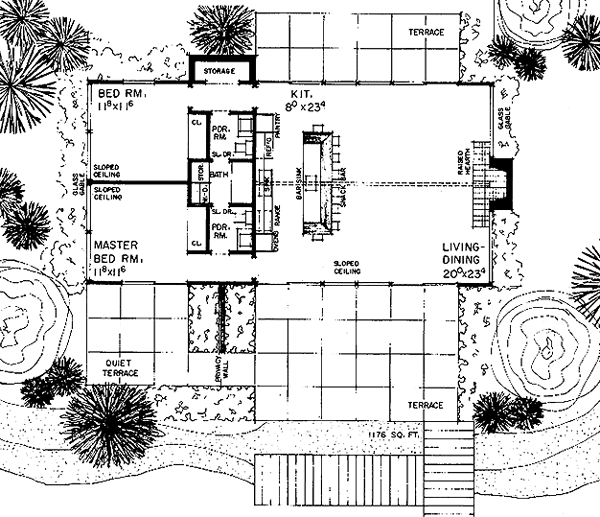 House Plan 90206 Level One