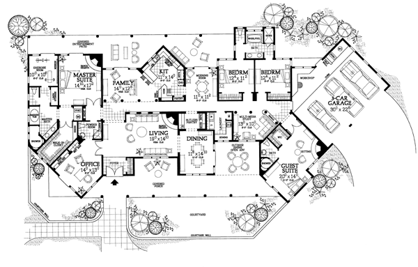 House Plan 90215 Level One