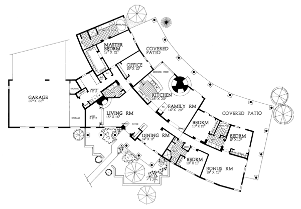 House Plan 90218 Level One