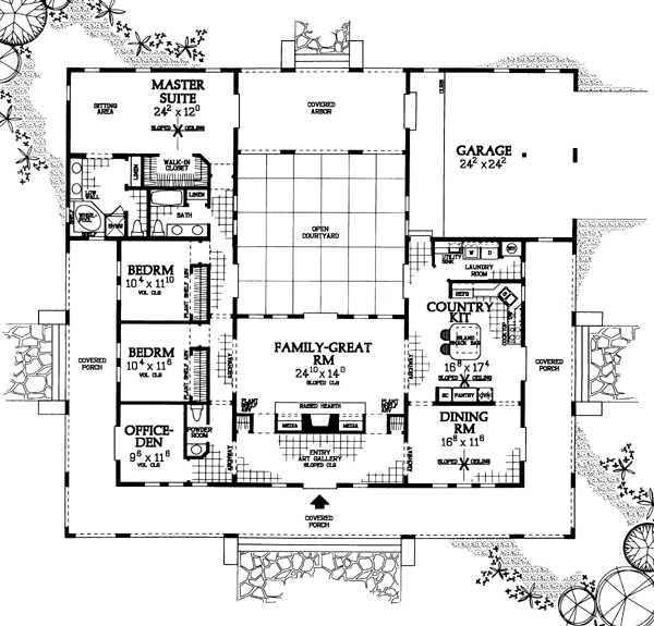 House Plan 90268 Level One