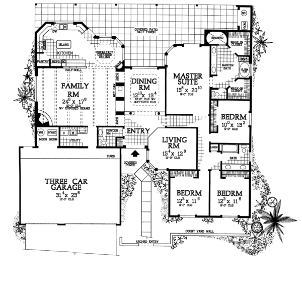 House Plan 90272 Level One