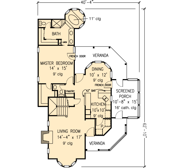 House Plan 90342 Level One