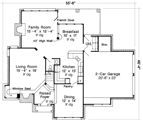 Plan 90363 | Tudor Style with 3 Bed, 3 Bath, 2 Car Garage