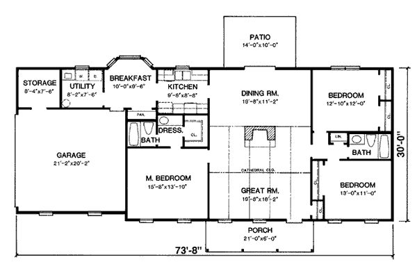 House Plan 90409 Level One