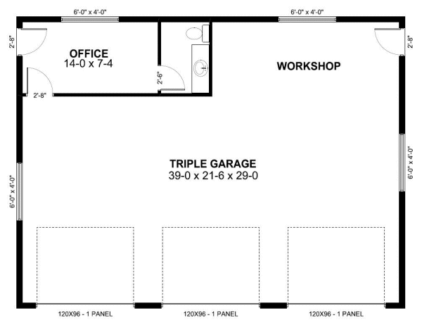 Garage Plan 90882 - 3 Car Garage Level One
