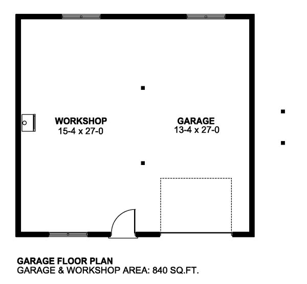 Garage Plan 90884 - 1 Car Garage Apartment Level One