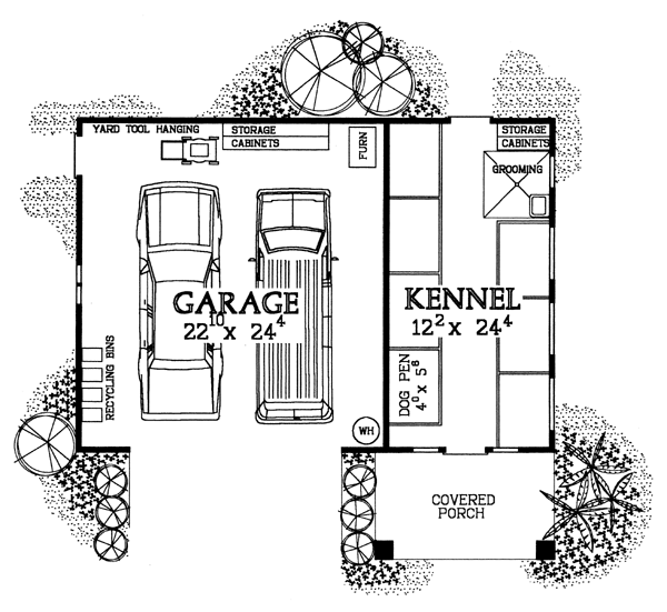 Garage Plan 91250 - 2 Car Garage Apartment Level One