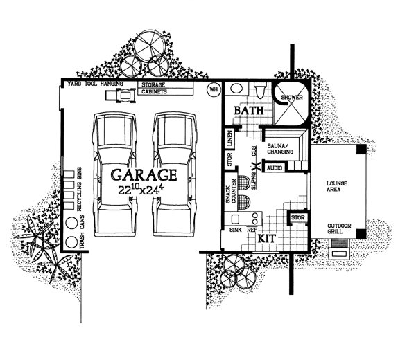 Garage Plan 91256 - 2 Car Garage Apartment Level One