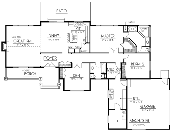 House Plan 91871 Level One