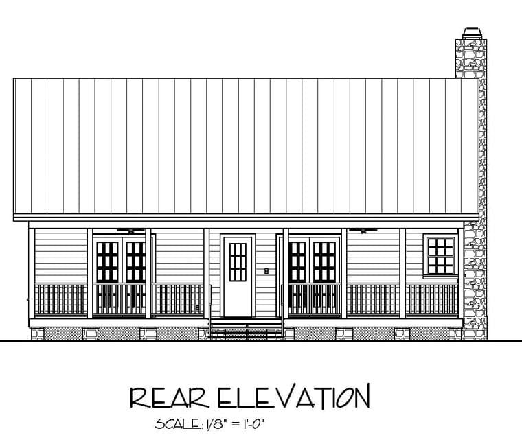House Plan 92376 Rear Elevation