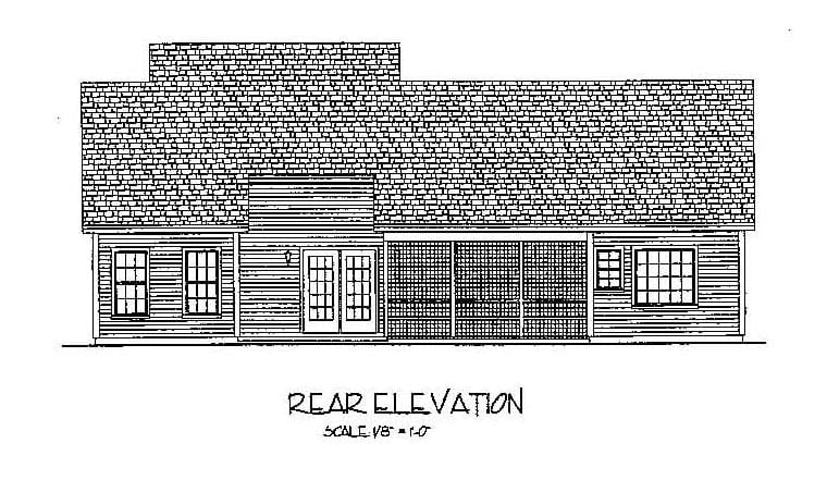 House Plan 92377 Rear Elevation
