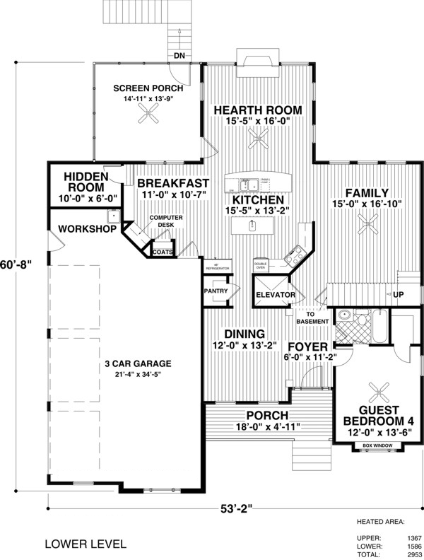 House Plan 92390 Level One