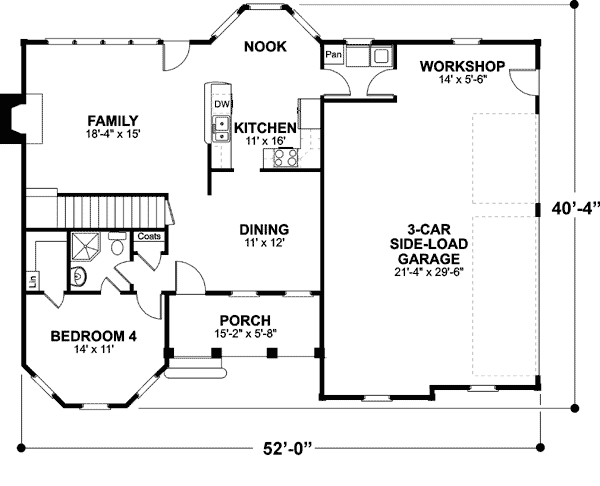 House Plan 92462 Level One