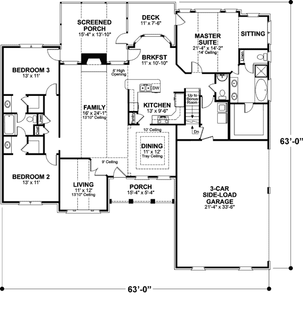 House Plan 92463 Level One