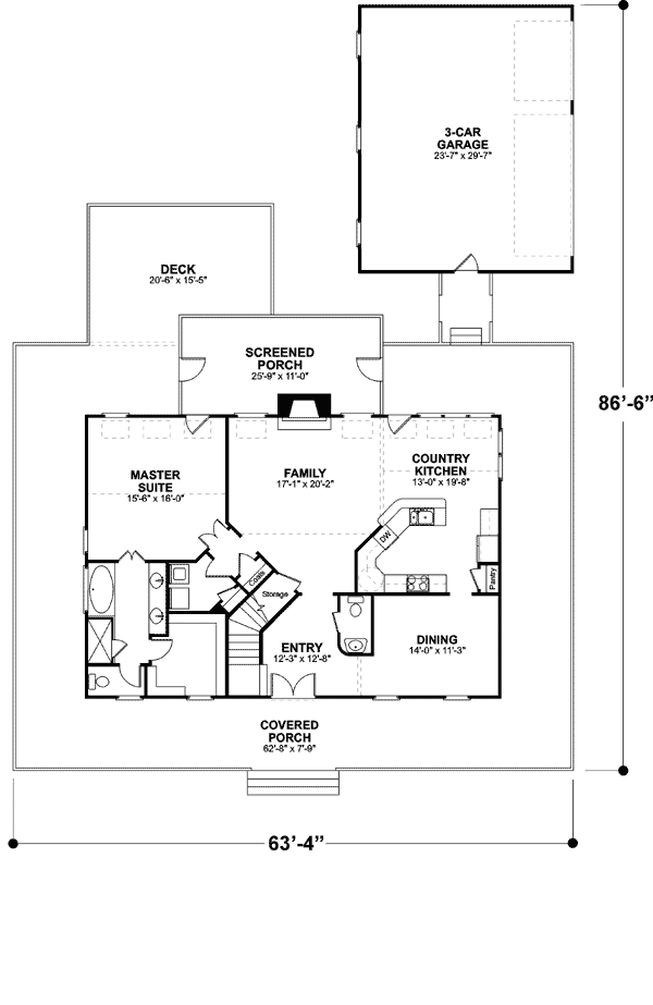 House Plan 92465 Level One